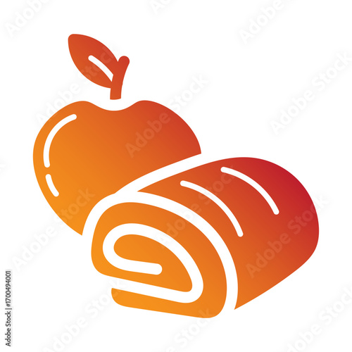 Apple strudel dessert icon