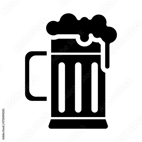 Beer mug icon with foam