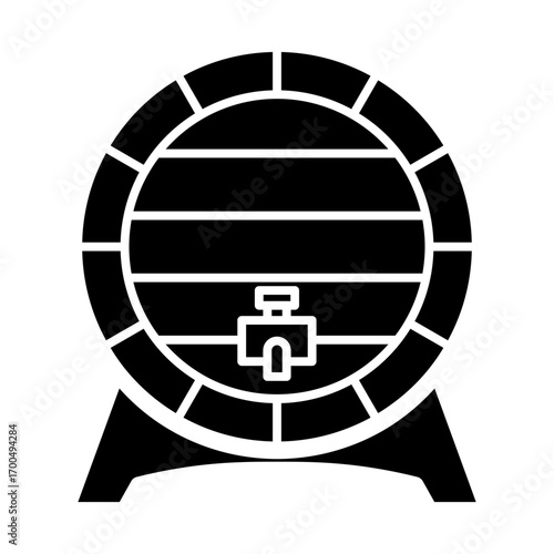 Wooden beer barrel icon