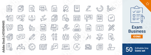 Exam icons Pixel perfect. teacher, text, control,...	
