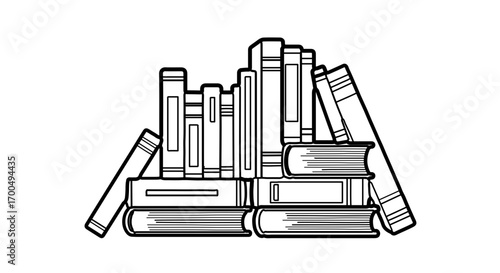 Illustration of a stack of books, perfect for educational or librarythemed designs