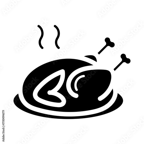 Roast chicken meal icon