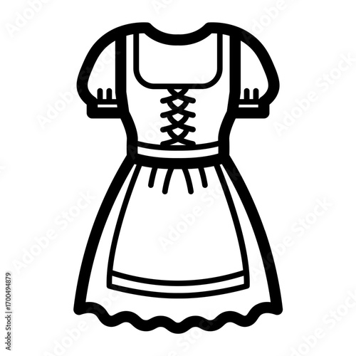 Traditional dirndl dress icon