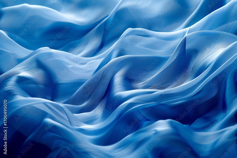 Fototapeta premium Dreamy cerulean waves creates a feeling of tranquility and smooth, flowing movement in a