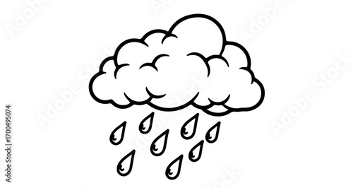 Rain cloud weather forecast drawing rainy day vector illustration