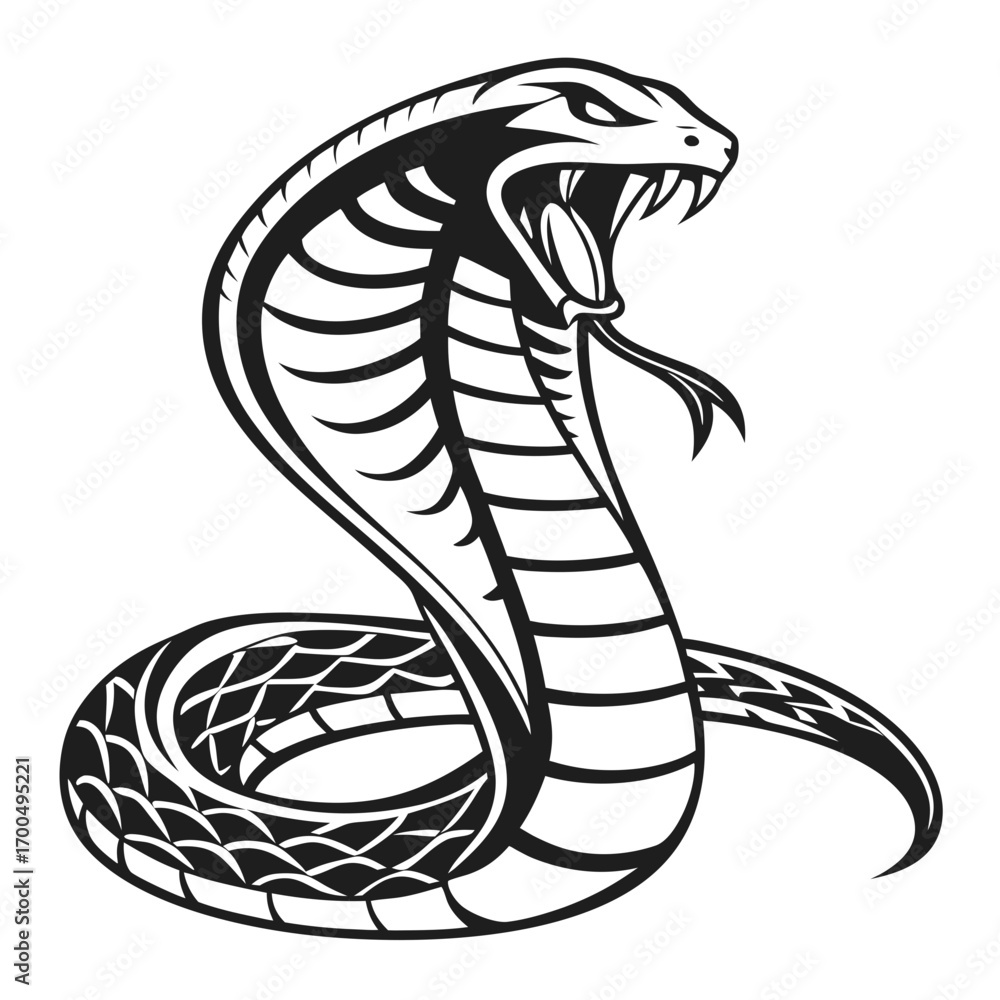 Fototapeta premium Striking Cobra Snake Vector Illustration.