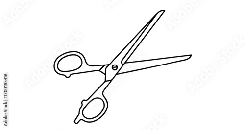Hand drawn sketch of a pair of scissors, simple and clean
