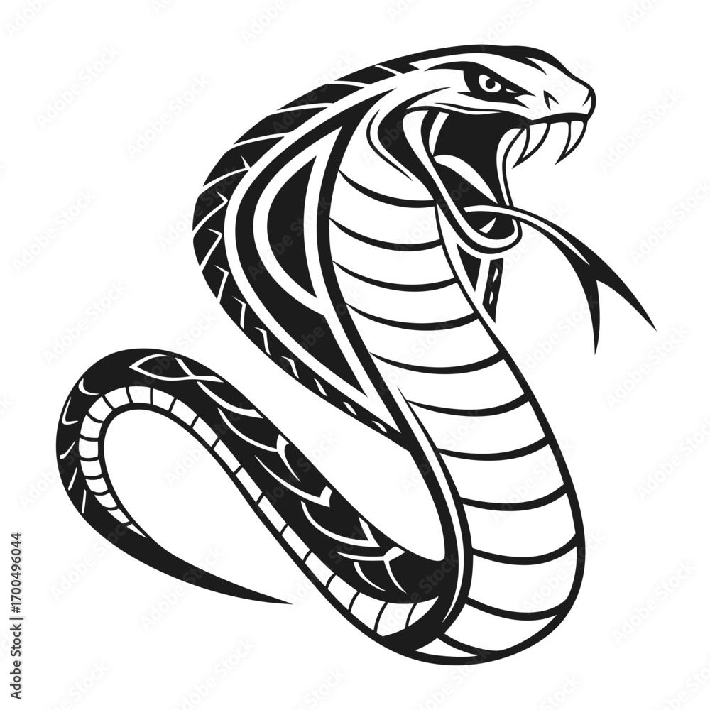 Fototapeta premium Stylized Cobra Snake Vector Illustration.