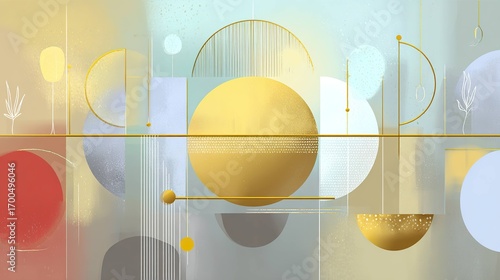 Abstract geometric shapes composition art design