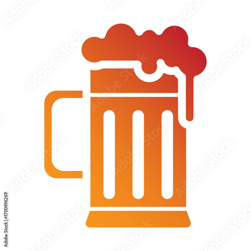 Beer mug icon with foam