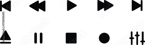 Media control icons play pause stop play icon pause icon Control buttons for watching a movie or video: play, pause, skip, stop.
Multimedia Buttons