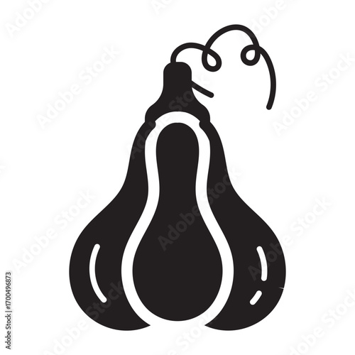 Minimalist Glyph icon of gourd vegetable