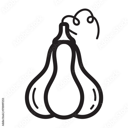 Minimalist line icon of gourd vegetable