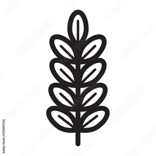 Minimalist line icon of wheat