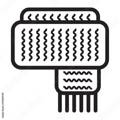Minimalist line icon of hay bale