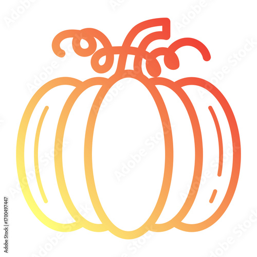 Minimalist Line gradient icon of a pumpkin