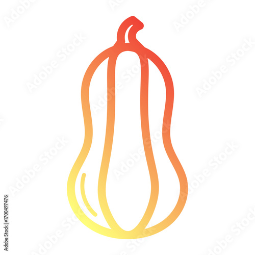 Minimalist Line gradient icon of squash vegetable
