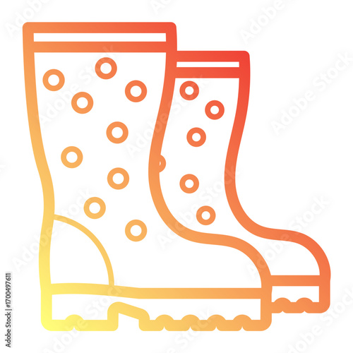 Minimalist Line gradient icon of boots