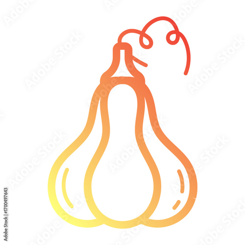 Minimalist Line gradient icon of gourd vegetable