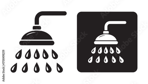 Shower symbol with water drop icon vector eps 10