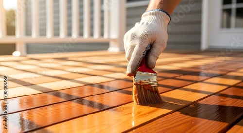 Staining Wood Decking: Applying Stain with Brush, Outdoor Home Improvement
