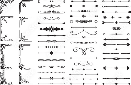 ornamental design vector borders flourishes and dividers decorative corner embellishments for wedding invitations certificates ai eps png jpeg
