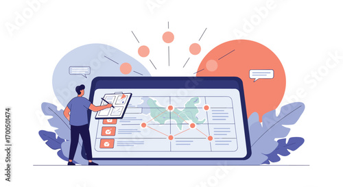 Analyzing complex data and visualizing insights on a large digital display screen