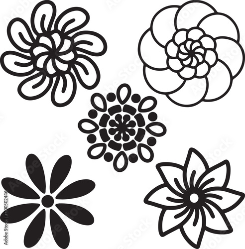 set of vector flowers