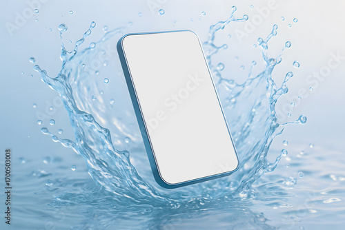 Floating Smartphone mockup in liquid splash effect