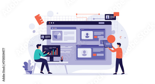 Illustrating the process of digital marketing strategy and website development planning