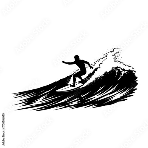 silhouette of a man on a surfboard