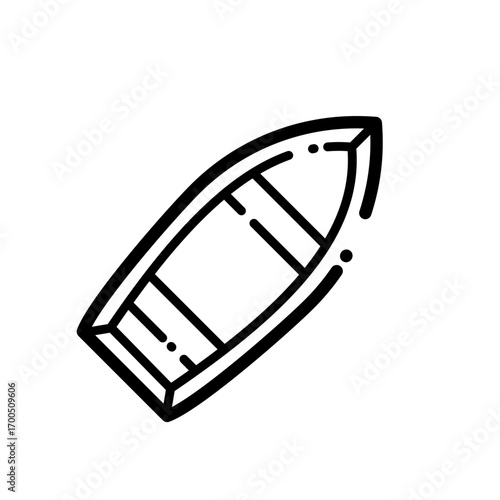 Fishing boat line icon - vector icon