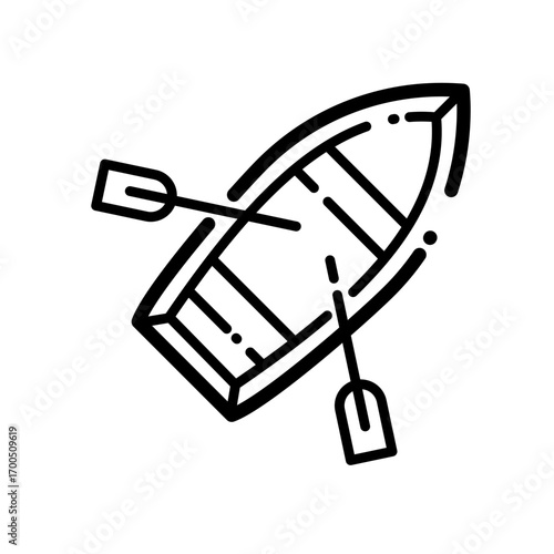Fishing boat line icon - vector icon