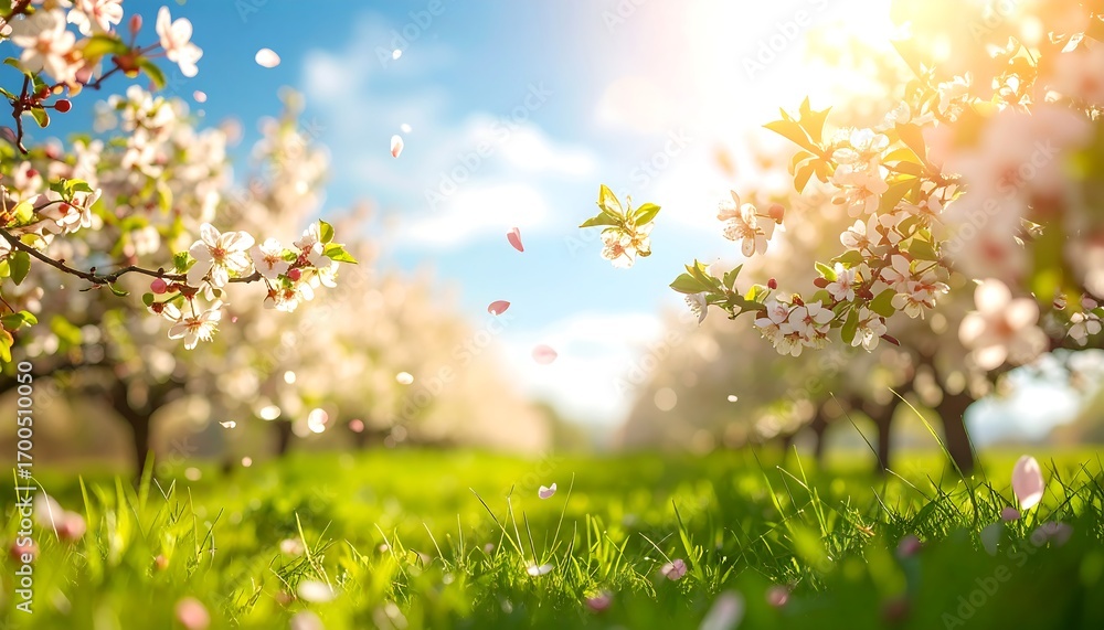 Obraz premium Blossoming spring orchard