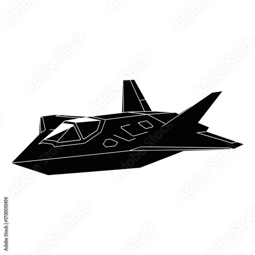 Stealth Fighter Jet Icon Silhouette