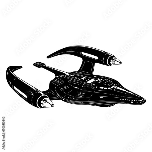 Sci-Fi Spaceship Vector Illustration