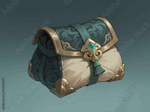 Chinese-style game prop design, hand-drawn package ICONS, vector illustration materials