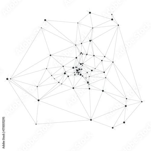 Minimalist network of interconnected brain cells and neural pathways concept for artificial intelligence, science, and technology research isolated on white background vector illustration
