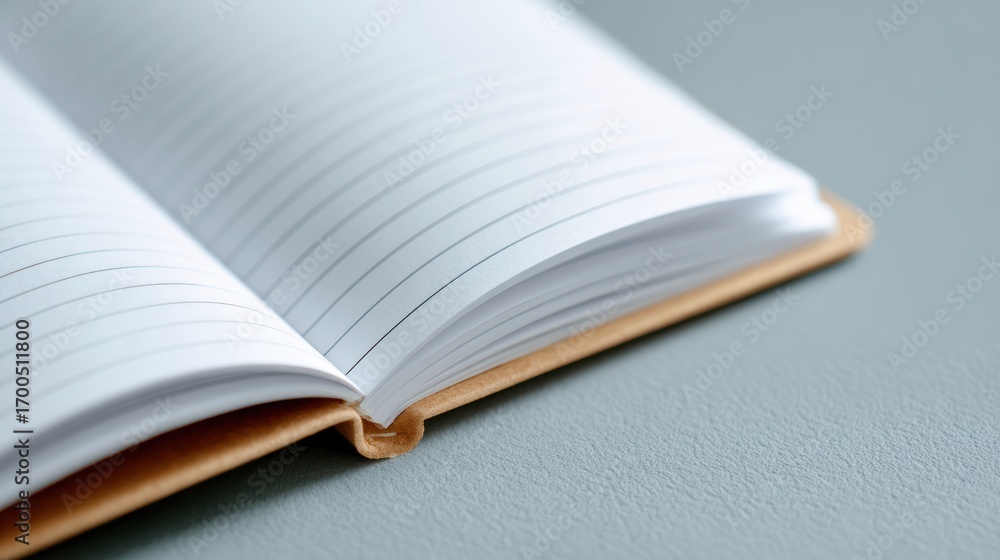 Naklejka premium blank minimalistic notebook page with subtle paper texture