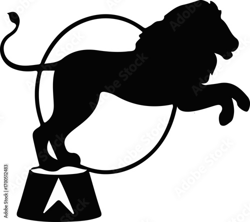 Black Silhouette of Circus Tiger