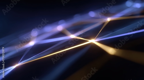 Business success and innovation, futuristic digital art, glowing lines, abstract geometric shapes