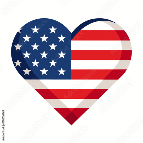 heart with american flag