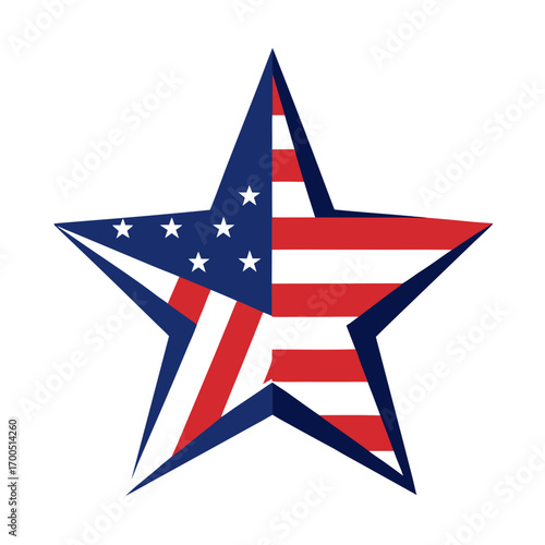 american flag star