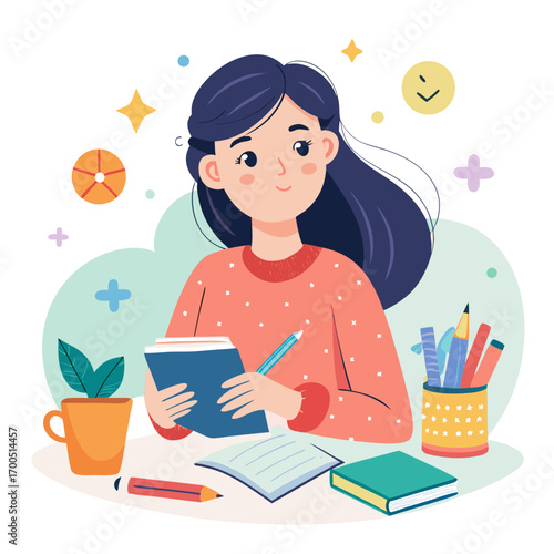 girl reading a book