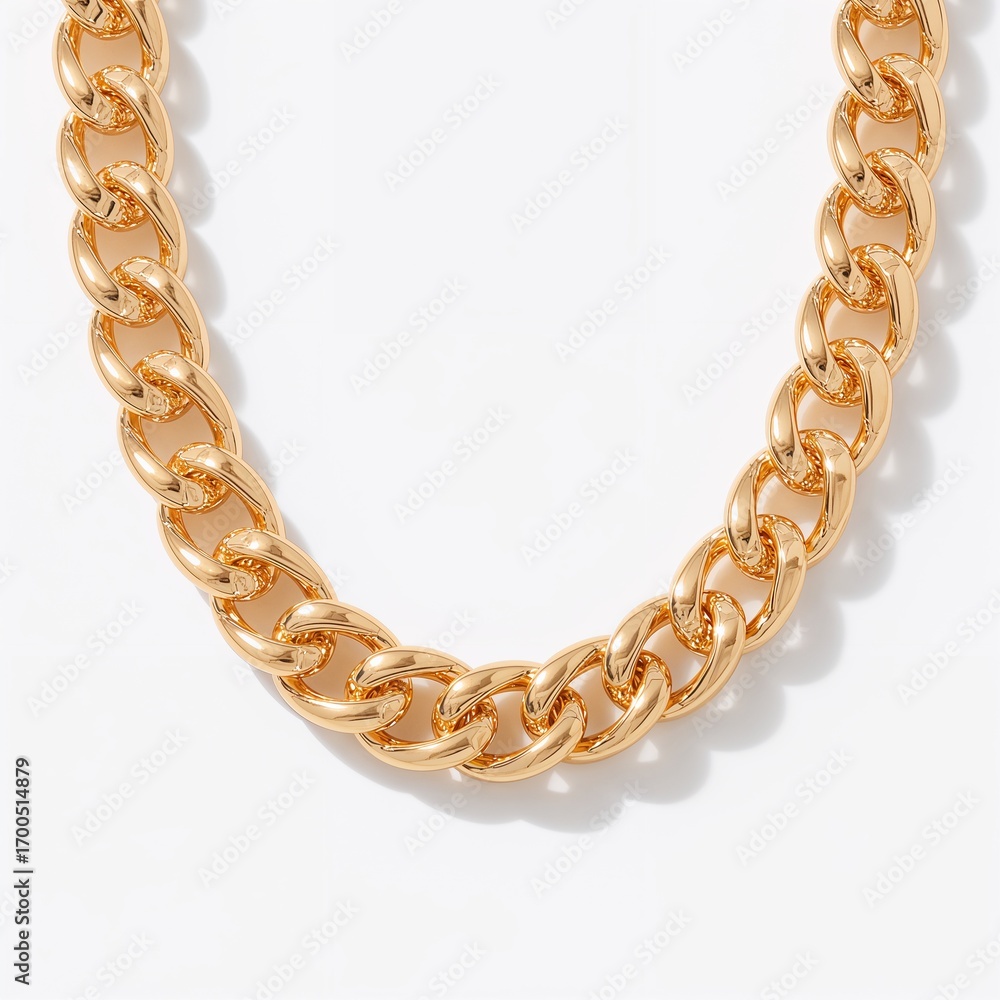 Obraz premium Gold necklace isolated on white background