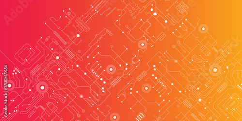 Circuit technology background with hi-tech digital data connection system