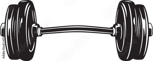Barbell Silhouette on Transparent Background