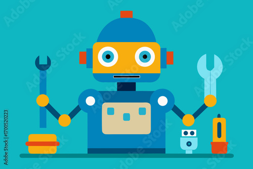 funny cartoon robot