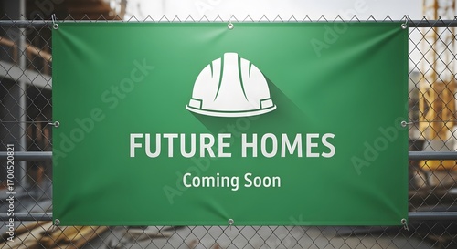 Future Homes Coming Soon Development Real Estate Construction Site Banner