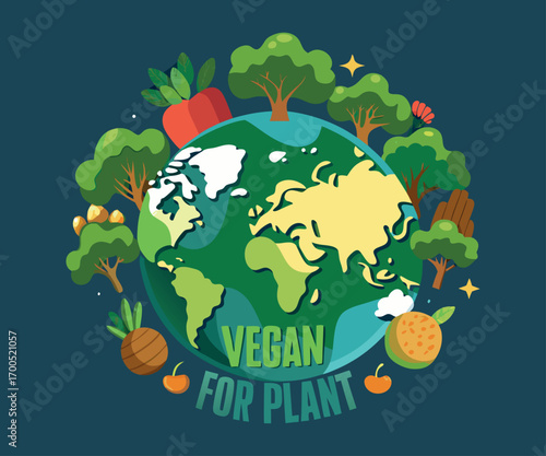 Vegan t shirt design, vegan vector art, vegan illustration. 